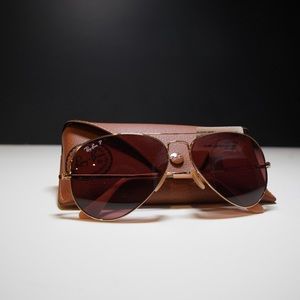 Ray-Ban Rose Gold with light brown tips